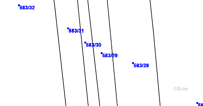 Parcela st. 583/29 v KÚ Černochov, Katastrální mapa