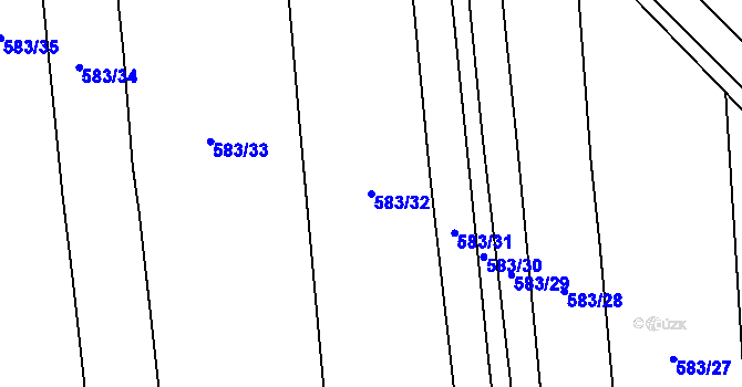 Parcela st. 583/32 v KÚ Černochov, Katastrální mapa