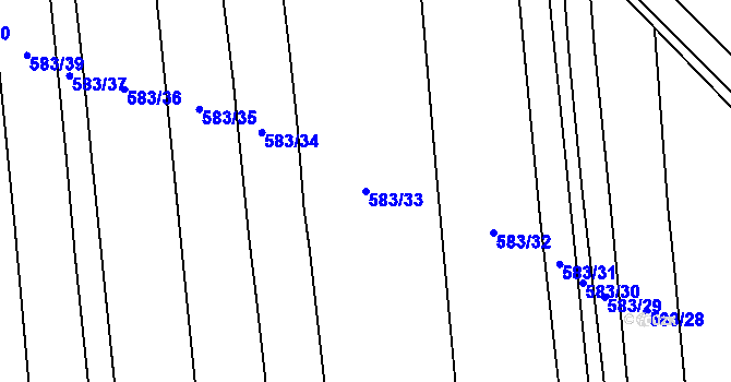 Parcela st. 583/33 v KÚ Černochov, Katastrální mapa
