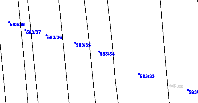 Parcela st. 583/34 v KÚ Černochov, Katastrální mapa