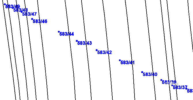 Parcela st. 583/42 v KÚ Černochov, Katastrální mapa