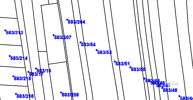 Parcela st. 583/53 v KÚ Černochov, Katastrální mapa