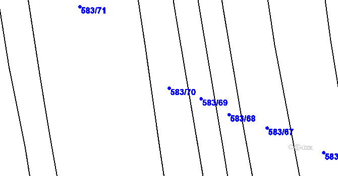 Parcela st. 583/70 v KÚ Černochov, Katastrální mapa