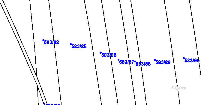 Parcela st. 583/86 v KÚ Černochov, Katastrální mapa