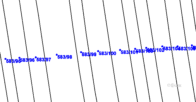 Parcela st. 583/100 v KÚ Černochov, Katastrální mapa