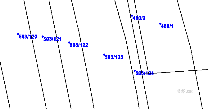 Parcela st. 583/123 v KÚ Černochov, Katastrální mapa