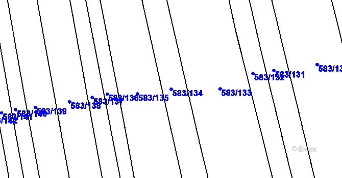 Parcela st. 583/134 v KÚ Černochov, Katastrální mapa