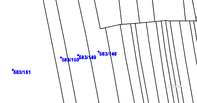 Parcela st. 583/148 v KÚ Černochov, Katastrální mapa