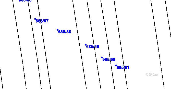 Parcela st. 685/59 v KÚ Černochov, Katastrální mapa