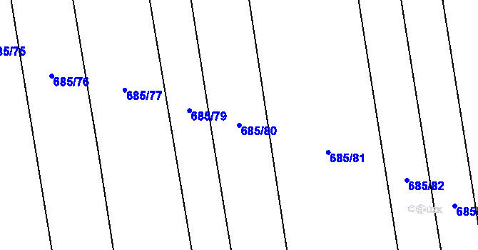 Parcela st. 685/80 v KÚ Černochov, Katastrální mapa