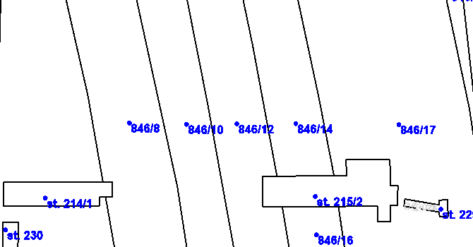 Parcela st. 846/12 v KÚ Černochov, Katastrální mapa