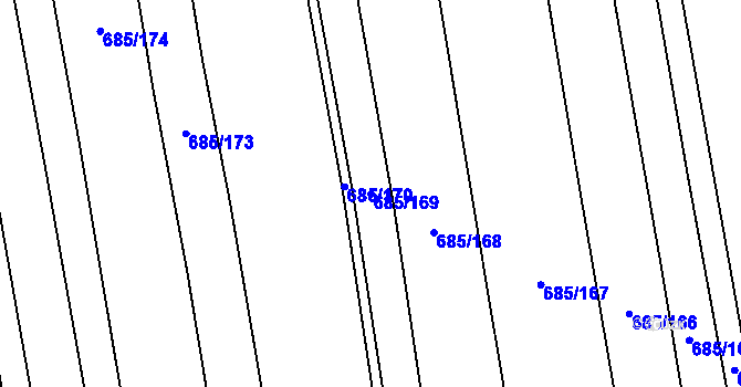 Parcela st. 685/169 v KÚ Černochov, Katastrální mapa
