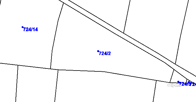 Parcela st. 724/2 v KÚ Černochov, Katastrální mapa