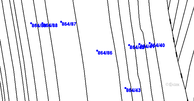 Parcela st. 864/86 v KÚ Černochov, Katastrální mapa