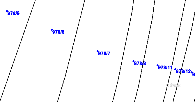 Parcela st. 978/7 v KÚ Černochov, Katastrální mapa