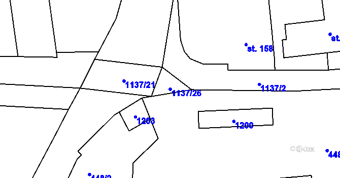 Parcela st. 1137/26 v KÚ Černochov, Katastrální mapa