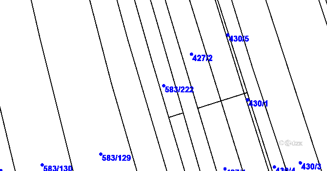 Parcela st. 583/222 v KÚ Černochov, Katastrální mapa