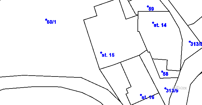 Parcela st. 15 v KÚ Černolice, Katastrální mapa