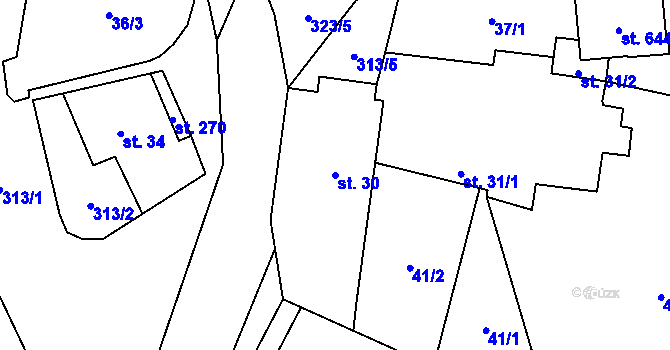 Parcela st. 30 v KÚ Černolice, Katastrální mapa