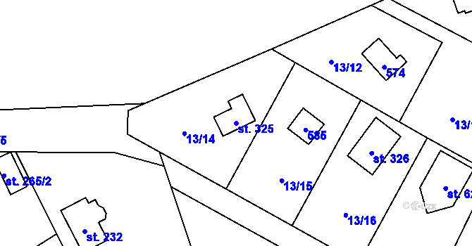 Parcela st. 325 v KÚ Černolice, Katastrální mapa