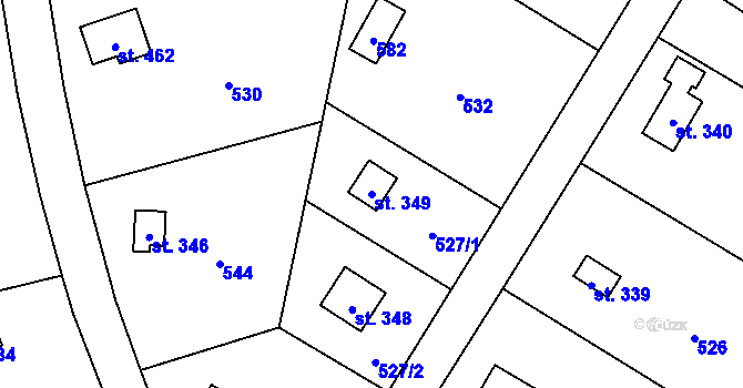 Parcela st. 349 v KÚ Černolice, Katastrální mapa