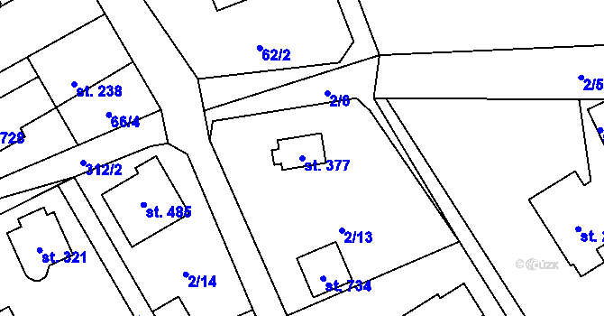 Parcela st. 377 v KÚ Černolice, Katastrální mapa