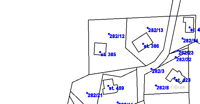 Parcela st. 385 v KÚ Černolice, Katastrální mapa
