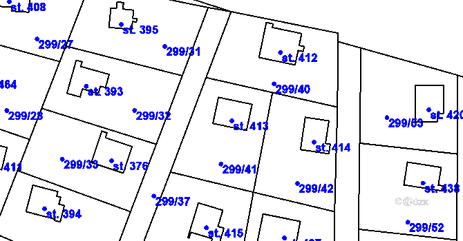 Parcela st. 413 v KÚ Černolice, Katastrální mapa