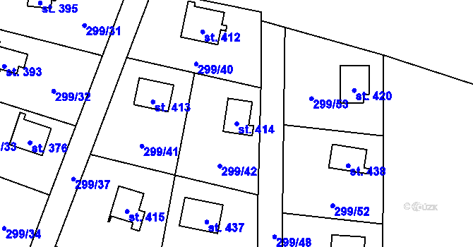 Parcela st. 414 v KÚ Černolice, Katastrální mapa