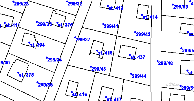 Parcela st. 415 v KÚ Černolice, Katastrální mapa