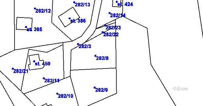 Parcela st. 423 v KÚ Černolice, Katastrální mapa