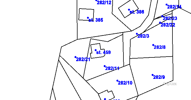 Parcela st. 459 v KÚ Černolice, Katastrální mapa