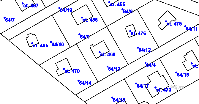Parcela st. 469 v KÚ Černolice, Katastrální mapa