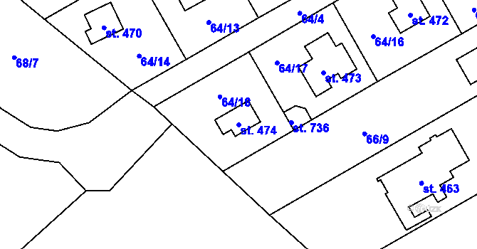 Parcela st. 474 v KÚ Černolice, Katastrální mapa