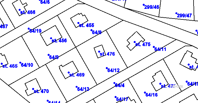 Parcela st. 476 v KÚ Černolice, Katastrální mapa