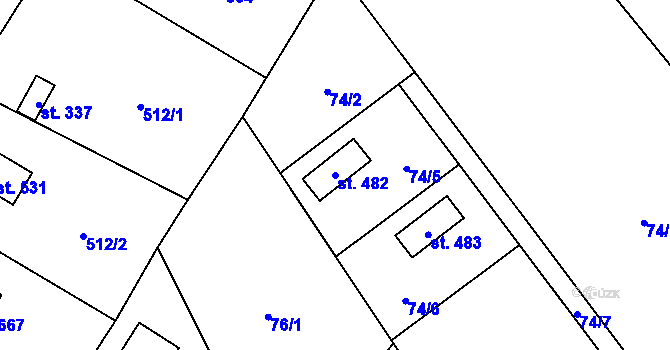 Parcela st. 482 v KÚ Černolice, Katastrální mapa
