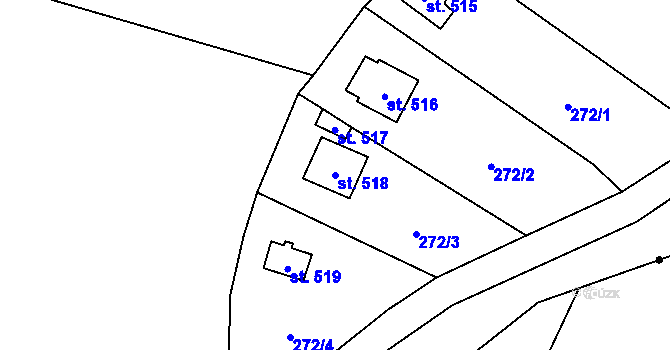 Parcela st. 518 v KÚ Černolice, Katastrální mapa
