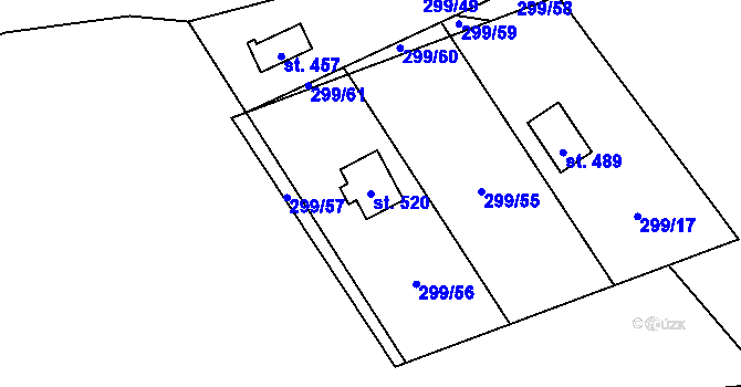 Parcela st. 520 v KÚ Černolice, Katastrální mapa