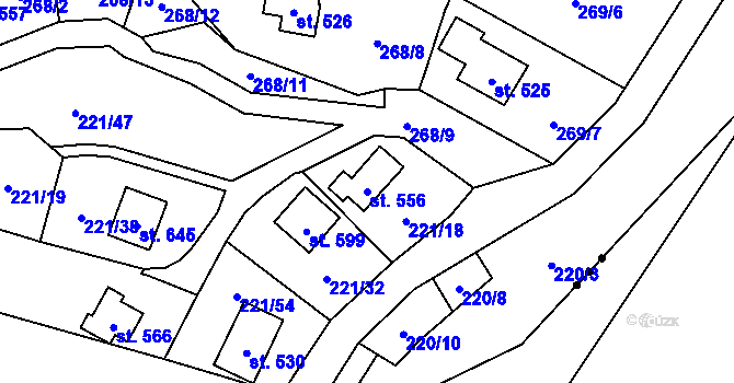Parcela st. 556 v KÚ Černolice, Katastrální mapa