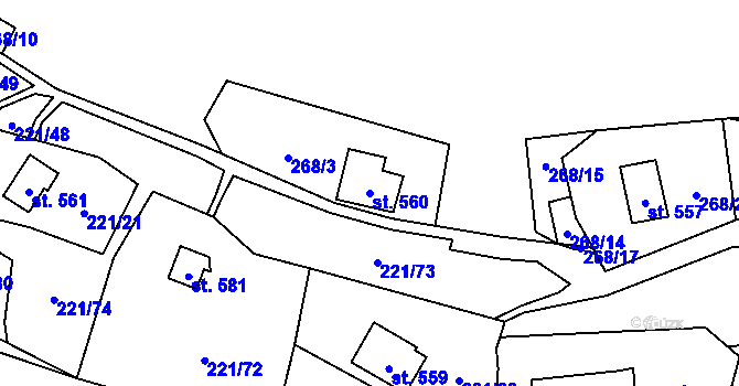 Parcela st. 560 v KÚ Černolice, Katastrální mapa
