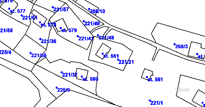 Parcela st. 561 v KÚ Černolice, Katastrální mapa