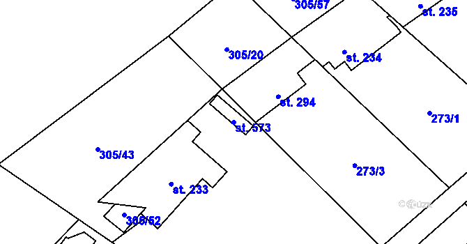 Parcela st. 573 v KÚ Černolice, Katastrální mapa