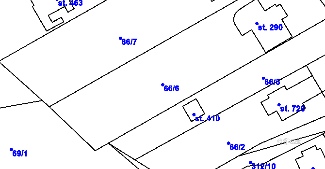 Parcela st. 66/6 v KÚ Černolice, Katastrální mapa