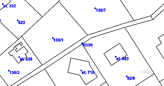 Parcela st. 82/26 v KÚ Černolice, Katastrální mapa