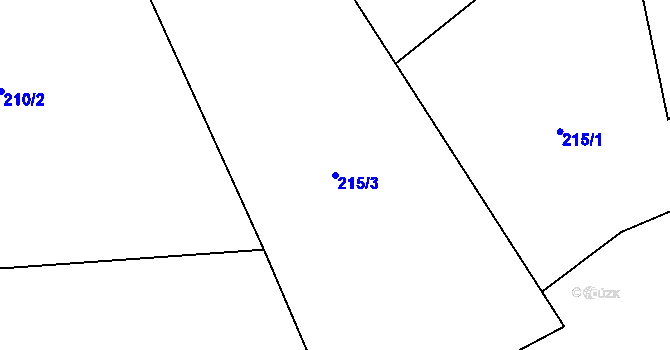 Parcela st. 215/3 v KÚ Černolice, Katastrální mapa
