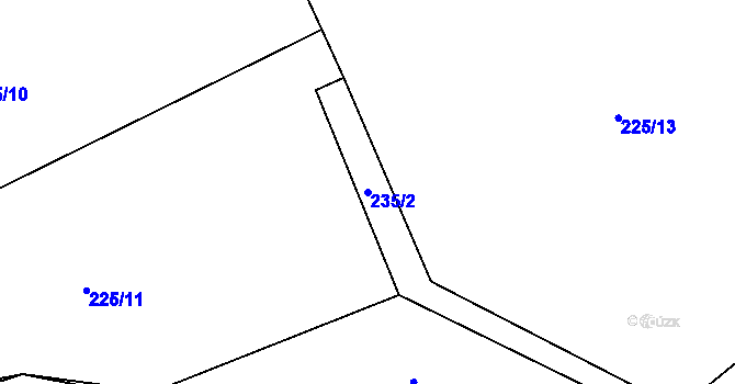 Parcela st. 235/2 v KÚ Černolice, Katastrální mapa