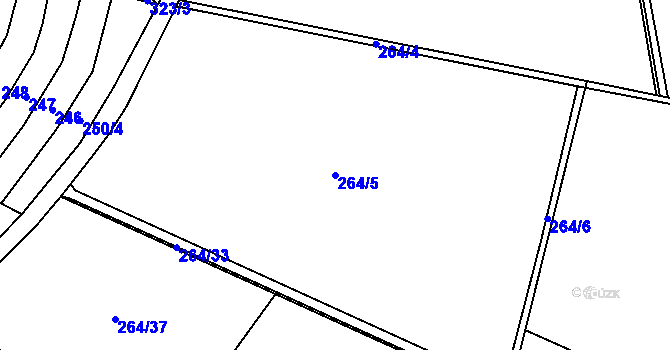 Parcela st. 264/5 v KÚ Černolice, Katastrální mapa