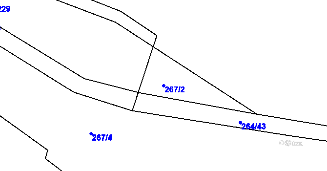 Parcela st. 267/2 v KÚ Černolice, Katastrální mapa