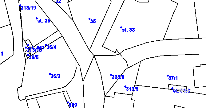 Parcela st. 313/11 v KÚ Černolice, Katastrální mapa