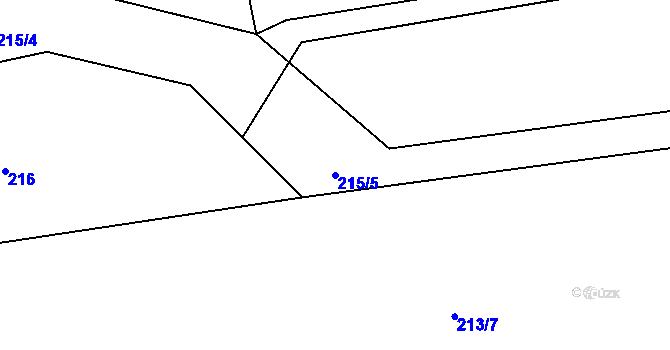 Parcela st. 215/5 v KÚ Černolice, Katastrální mapa